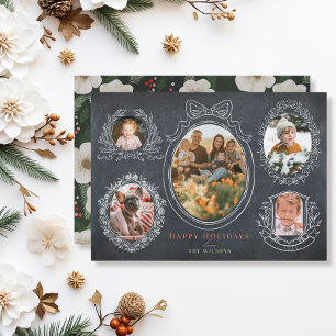 Pour Fêtes Annuelles Cartes de Noël 5 Photo Cartes de Noël Ruban & Bota