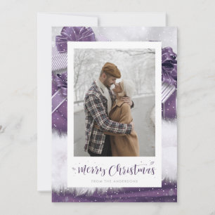 Pour Fêtes Annuelles Cartes de Noël à la main violet neigeux