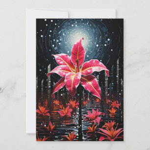 Pour Fêtes Annuelles Cartes de Noël Abstraites à fleurs de Poinsettia