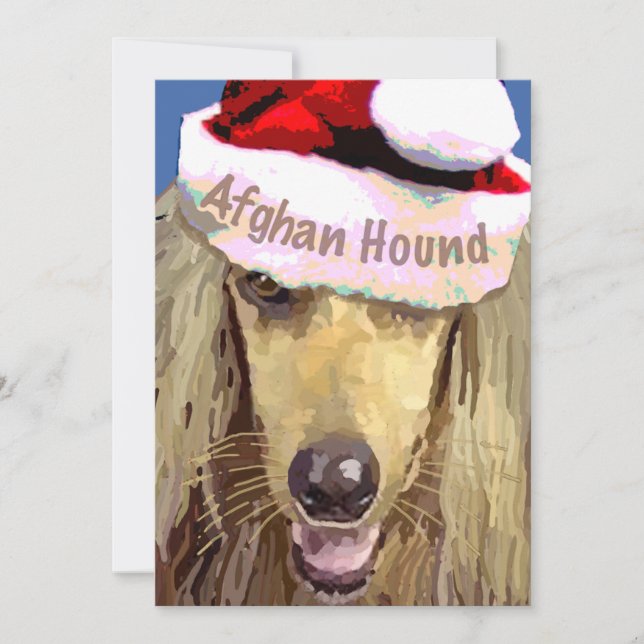 Pour Fêtes Annuelles Cartes de Noël Afghan Hound 10 pk (Devant)
