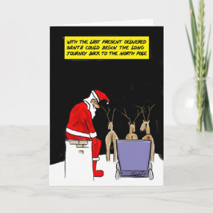 Pour Fêtes Annuelles Cartes de Noël amusantes : Père Noël fait
