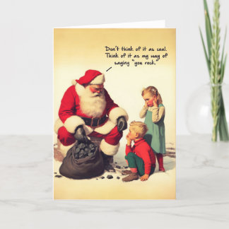 Pour Fêtes Annuelles Cartes de Noël amusantes - Père Noël Rocks Vintage