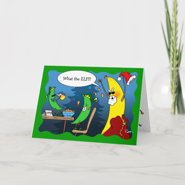Pour Fêtes Annuelles Cartes de Noël amusantes | Salutation banane de va (Devant)