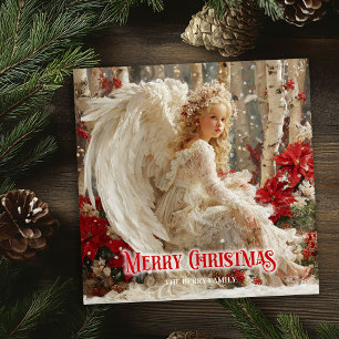 Pour Fêtes Annuelles Cartes de Noël anciennes à l'aquarelle rouge et bl