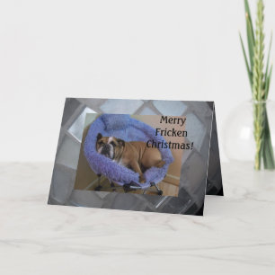 Pour Fêtes Annuelles Cartes de Noël anglaises drôles de bouledogue !
