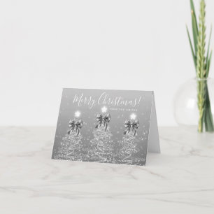 Pour Fêtes Annuelles Cartes de Noël argentées de vacances élégantes