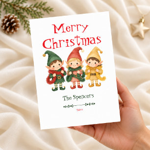 Pour Fêtes Annuelles Cartes de Noël avec des lutins de Noël mignons