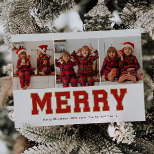 Pour Fêtes Annuelles Cartes de Noël avec lettre patch et photo Joyeux