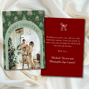 Pour Fêtes Annuelles Cartes de Noël avec nœud papillon Vert Sauge Vinta