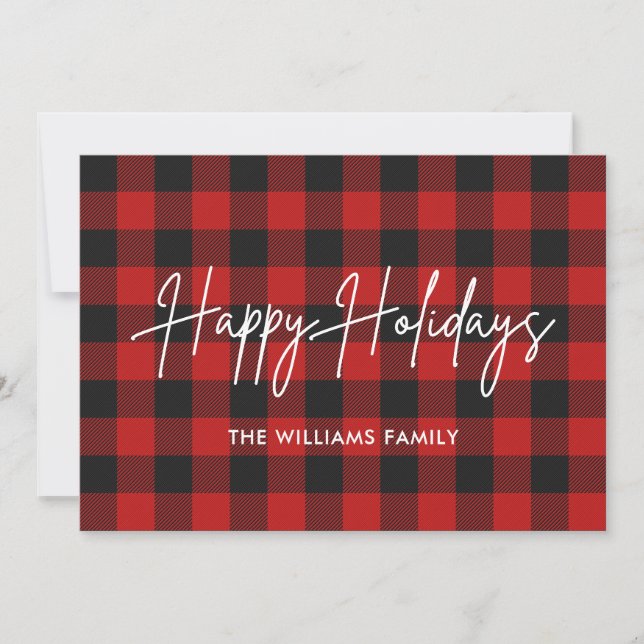 Pour Fêtes Annuelles Cartes de Noël avec photo à carreaux de Buffalo (Devant)