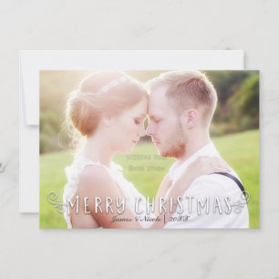 Pour Fêtes Annuelles Cartes de Noël avec Typographie Photo Avant & Arri