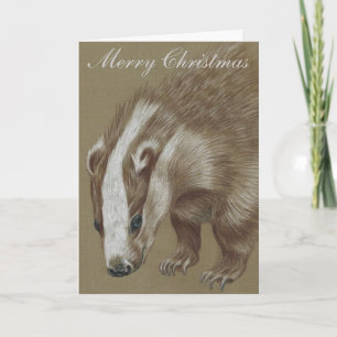 Pour Fêtes Annuelles Cartes de Noël britanniques de faune de blaireau