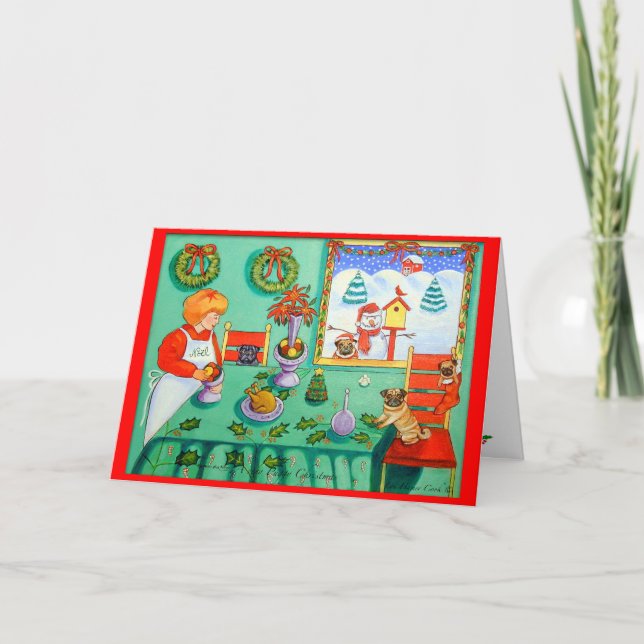 Pour Fêtes Annuelles Cartes de Noël carlin (Devant)