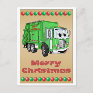 Pour Fêtes Annuelles Cartes de Noël Carton de camion à ordures