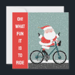 Pour Fêtes Annuelles Cartes de Noël Cycliste Vacances<br><div class="desc">Cartes de Noël à vélo créatives,  avec Père Noël cycliste à vélo et les mots : Oh,  quel plaisir de rouler!</div>