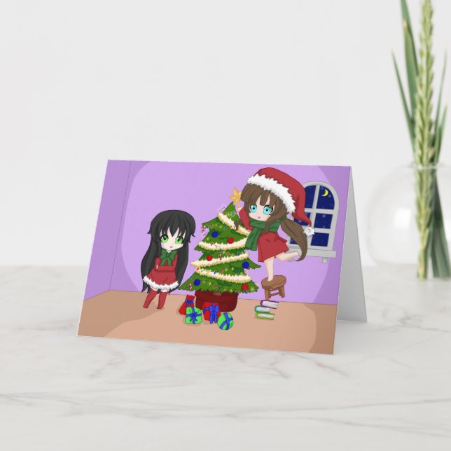 Pour Fêtes Annuelles Cartes de Noël d'Anime (Devant)