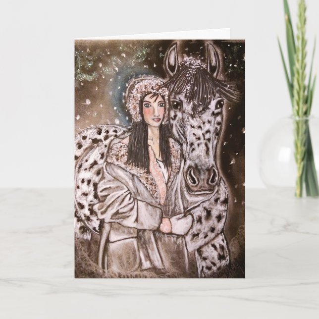 Pour Fêtes Annuelles Cartes de Noël d'Appaloosa de léopard de Milou (Devant)