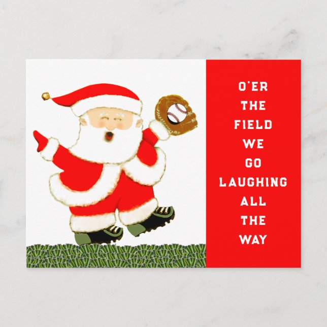 Pour Fêtes Annuelles Cartes de Noël de base-ball (Devant)