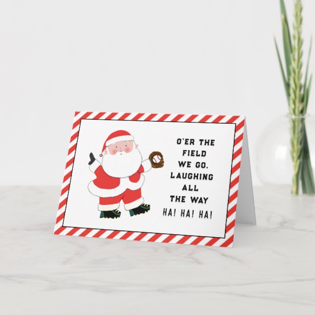 Pour Fêtes Annuelles Cartes de Noël de baseball amusantes (Devant)