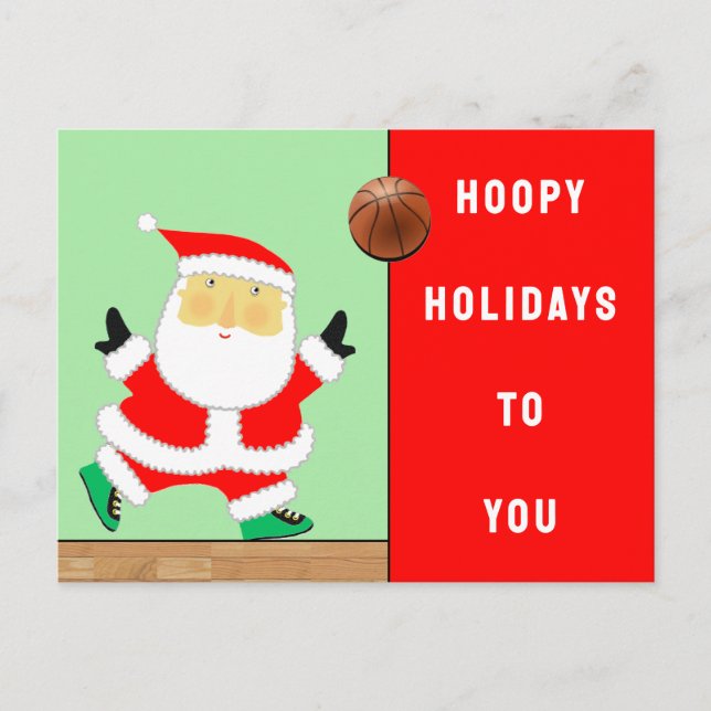 Pour Fêtes Annuelles Cartes de Noël de Basketball (Devant)