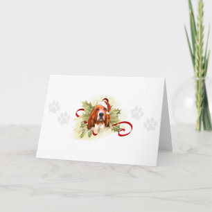 Pour Fêtes Annuelles Cartes de Noël de Basset Hound
