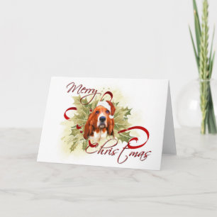 Pour Fêtes Annuelles Cartes de Noël de Basset Hound