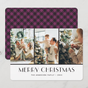 Pour Fêtes Annuelles Cartes de Noël de Buffalo violet moderne