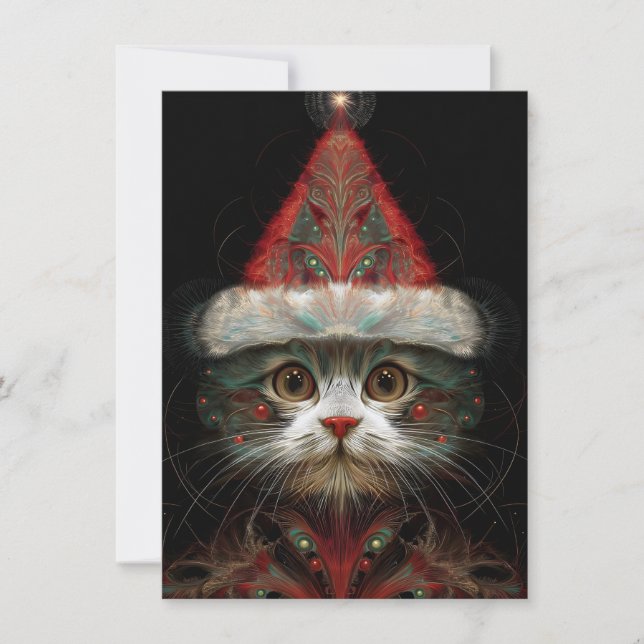 Pour Fêtes Annuelles Cartes de Noël de chats abstraits mignons (Devant)