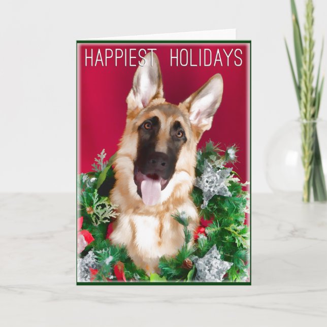 Pour Fêtes Annuelles Cartes de Noël de chien berger allemand (Devant)