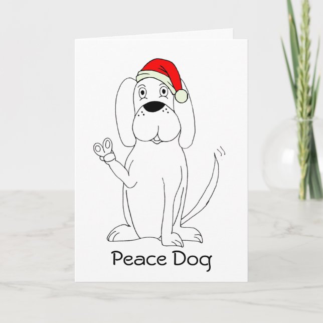 Pour Fêtes Annuelles Cartes de Noël de chien de paix (Devant)