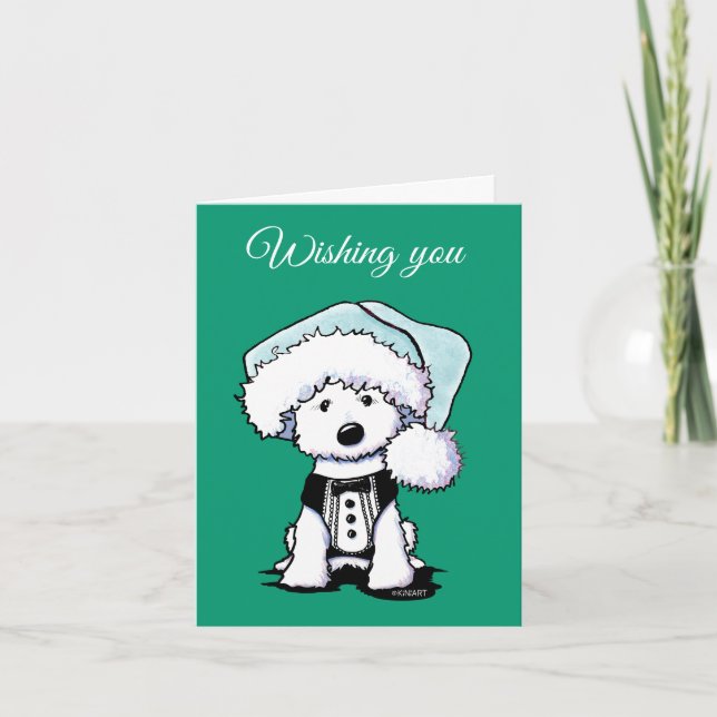 Pour Fêtes Annuelles Cartes de Noël de chien Westie Formal KiniArt (Devant)
