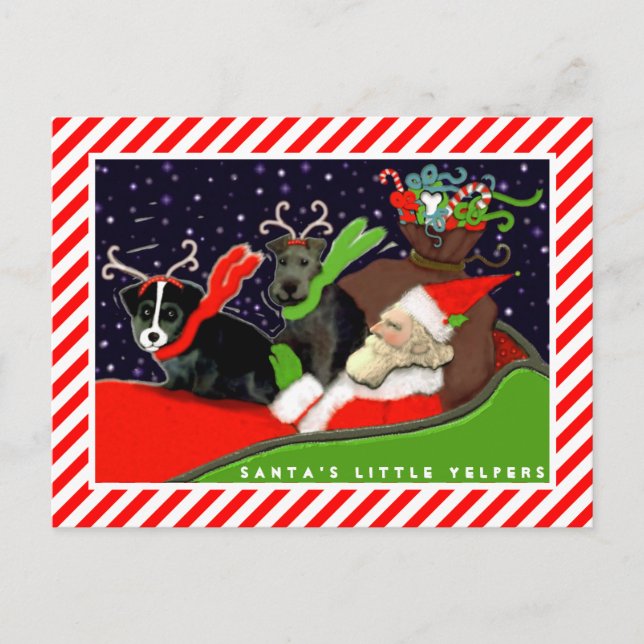 Pour Fêtes Annuelles Cartes de Noël de chiens drôles (Devant)