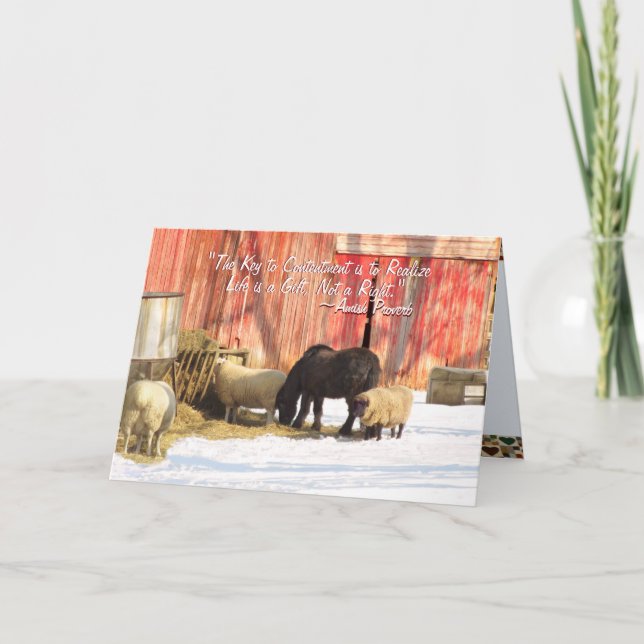 Pour Fêtes Annuelles Cartes de Noël de ferme Amish (Devant)