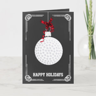 Pour Fêtes Annuelles Cartes de Noël de golfeur de tableau noir