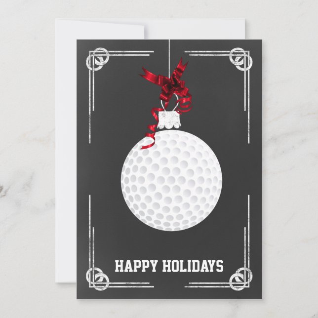Pour Fêtes Annuelles Cartes de Noël de golfeur de tableau noir (Devant)