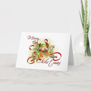 Pour Fêtes Annuelles Cartes de Noël de grenouille d'arbre