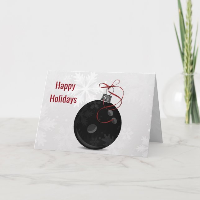 Pour Fêtes Annuelles Cartes de Noël de joueur de quilles (Devant)