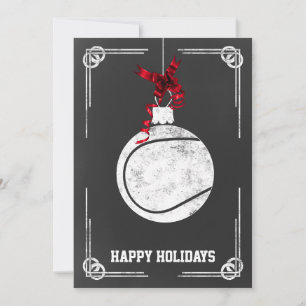 Pour Fêtes Annuelles Cartes de Noël de joueur de tennis sur tableau noi