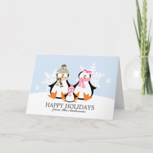Pour Fêtes Annuelles Cartes de Noël de la famille des manchots militair
