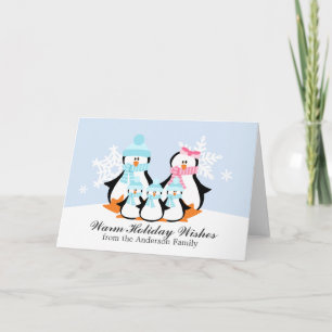 Pour Fêtes Annuelles Cartes de Noël de la famille Penguin