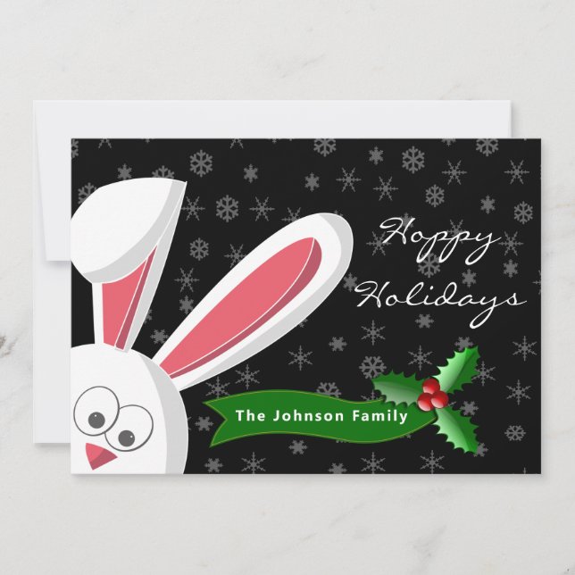 Pour Fêtes Annuelles Cartes de Noël de lapin (Devant)