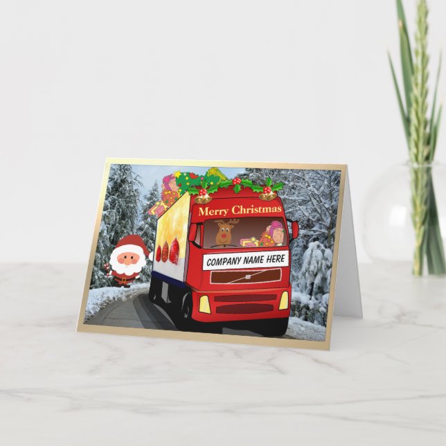 Pour Fêtes Annuelles Cartes de Noël de l'entreprise de camionnage (Devant)