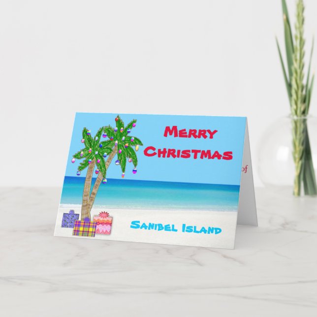 Pour Fêtes Annuelles Cartes de Noël de l'île de Sanibel, personnalisabl (Devant)