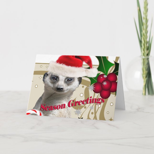 Pour Fêtes Annuelles Cartes de Noël de Meerkat (Devant)