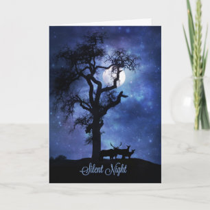 Pour Fêtes Annuelles Cartes de Noël de nature de faune, nuit