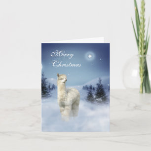 Pour Fêtes Annuelles Cartes de Noël de nuit d'hiver d'alpaga