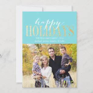 Pour Fêtes Annuelles Cartes de Noël de parties scintillant Turquoise