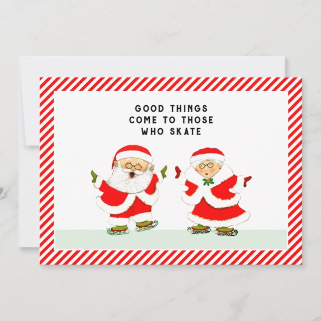 Pour Fêtes Annuelles cartes de Noël de patinage sur glace (Devant)