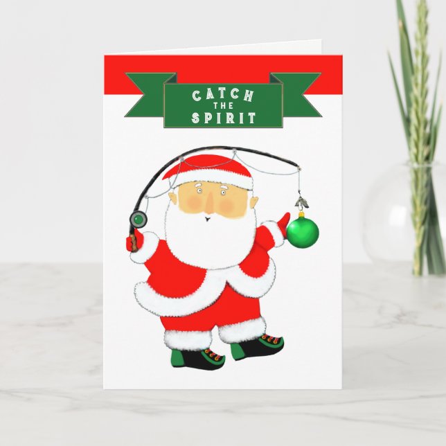 Pour Fêtes Annuelles Cartes de Noël de pêche (Devant)