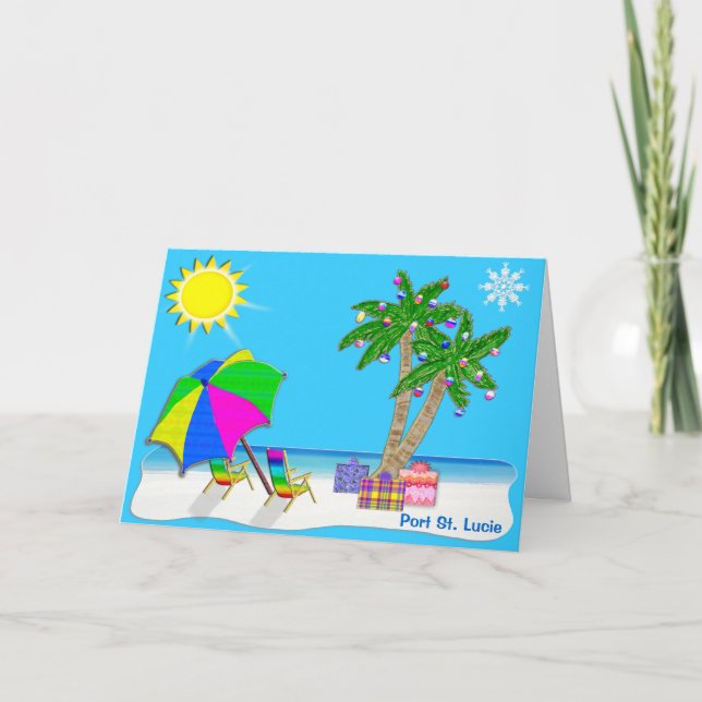 Pour Fêtes Annuelles Cartes de Noël de plage de la Floride avec votre (Devant)